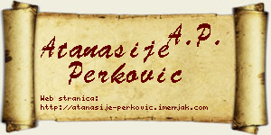 Atanasije Perković vizit kartica
